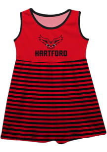 Hartford Hawks Toddler Girls Red Stripes Short Sleeve Dresses