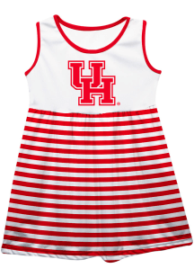 Houston Cougars Toddler Girls White Stripes Short Sleeve Dresses