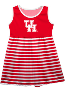 Houston Cougars Toddler Girls Red Stripes Short Sleeve Dresses