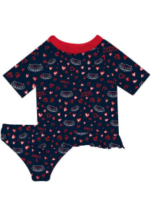 Vive La Fete Florida Atlantic Owls Girls Blue Rash Guard Short Sleeve Tee