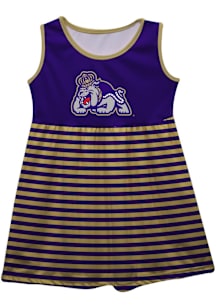 Vive La Fete James Madison Dukes Toddler Girls Purple Stripes Short Sleeve Dress