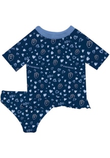 Vive La Fete Old Dominion Monarchs Girls Blue Rash Guard Short Sleeve Tee