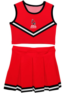 Vive La Fete Ball State Cardinals Girls Red Ashley 2 Pc Set Cheer