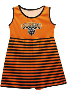 Mercer Bears Toddler Girls Orange Stripes Short Sleeve Dresses