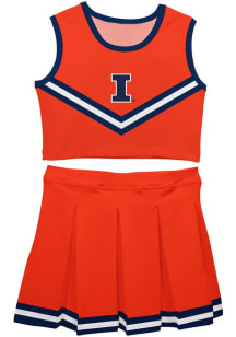 Girls Illinois Fighting Illini Orange Vive La Fete Ashley 2 Pc Cheer Set