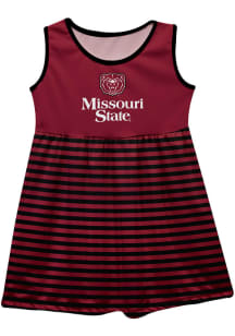 Missouri State Bears Toddler Girls Maroon Stripes Short Sleeve Dresses