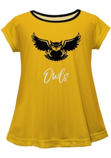 Vive La Fete Kennesaw State Owls Girls Gold Script Blouse Short Sleeve Tee