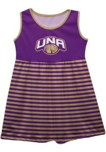 North Alabama Lions Toddler Girls Purple Stripes Short Sleeve Dresses