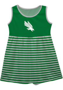 North Texas Mean Green Toddler Girls Green Stripes Short Sleeve Dresses
