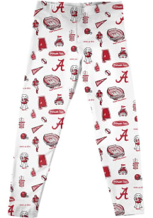 Vive La Fete Alabama Crimson Tide Girls White Impressions Bottoms Leggings