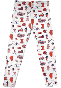 Girls Illinois Fighting Illini White Vive La Fete Impressions Leggings