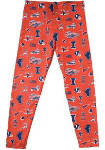 Girls Illinois Fighting Illini Orange Vive La Fete Impressions Leggings