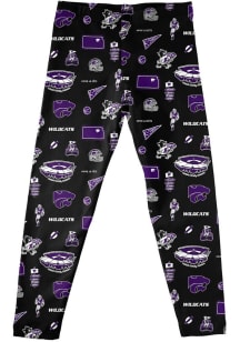 Girls K-State Wildcats Black Vive La Fete Impressions Leggings