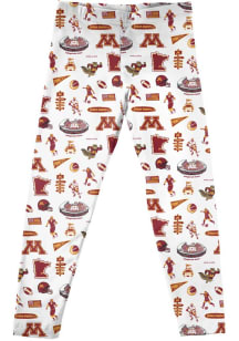 Girls Minnesota Golden Gophers White Vive La Fete Impressions Leggings