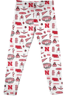 Girls Nebraska Cornhuskers White Vive La Fete Impressions Leggings