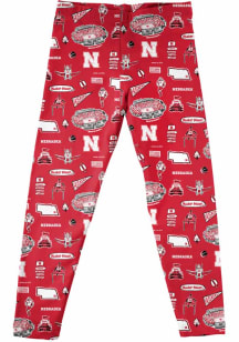 Girls Nebraska Cornhuskers Red Vive La Fete Impressions Leggings