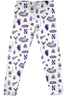 Girls Northwestern Wildcats White Vive La Fete Impressions Leggings