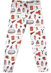 Vive La Fete Syracuse Orange Girls White Impressions Bottoms Leggings