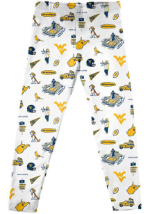 Vive La Fete West Virginia Mountaineers Girls White Impressions Bottoms Leggings