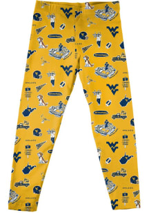 Vive La Fete West Virginia Mountaineers Girls Gold Impressions Bottoms Leggings