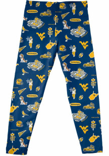 Vive La Fete West Virginia Mountaineers Girls Navy Blue Impressions Bottoms Leggings