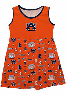 Vive La Fete Auburn Tigers Girls Orange Impressions Short Sleeve Dress