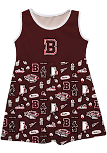 Vive La Fete Brown Bears Girls Brown Impressions Short Sleeve Dress