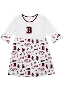 Vive La Fete Brown Bears Girls White Sandie Impressions Short Sleeve Dress