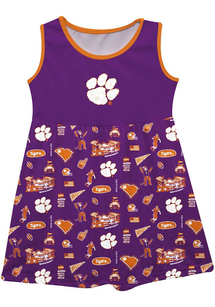purple clemson dress Licensed Clemson Mascot Midi Tee Dress