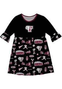 Vive La Fete Fordham Rams Girls Black Sandie Impressions Short Sleeve Dress