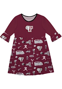 Vive La Fete Fordham Rams Girls Maroon Sandie Impressions Short Sleeve Dress