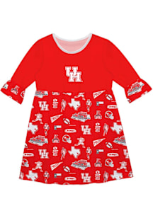 Vive La Fete Houston Cougars Girls Red Sandie Impressions Short Sleeve Dress