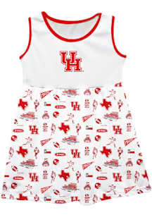 Vive La Fete Houston Cougars Girls White Impressions Short Sleeve Dress
