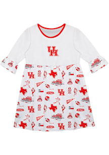 Vive La Fete Houston Cougars Girls White Sandie Impressions Short Sleeve Dress