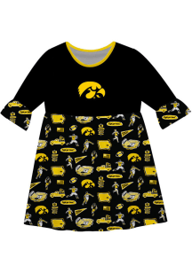 Girls Iowa Hawkeyes  Vive La Fete Sandie Impressions Short Sleeve Dress