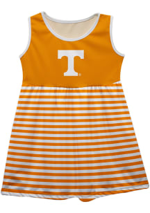 Tennessee Volunteers Toddler Girls Orange Stripes Short Sleeve Dresses