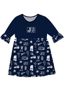 Vive La Fete Jackson State Tigers Girls Blue Sandie Impressions Short Sleeve Dress