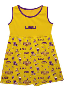 Vive La Fete LSU Tigers Girls Purple Impressions Short Sleeve Dress