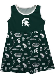 Girls Michigan State Spartans Green Vive La Fete Impressions Short Sleeve Dress