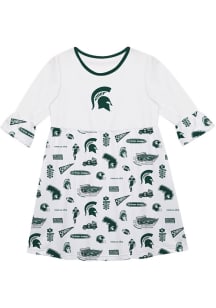 Girls Michigan State Spartans White Vive La Fete Sandie Impressions Short Sleeve Dress