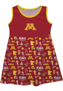 Girls Minnesota Golden Gophers Maroon Vive La Fete Impressions Short Sleeve Dress