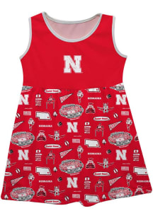 Girls Nebraska Cornhuskers Red Vive La Fete Impressions Short Sleeve Dress