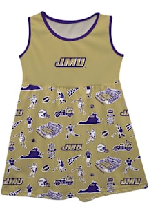 Vive La Fete James Madison Dukes Girls Gold Impressions Short Sleeve Dress