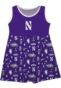 Girls Northwestern Wildcats Purple Vive La Fete Impressions Short Sleeve Dress