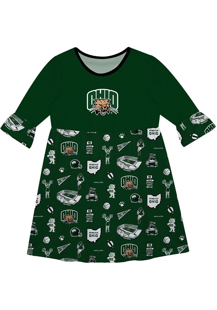 Vive La Fete Ohio Bobcats Girls Sandie Impressions Short Sleeve Dress