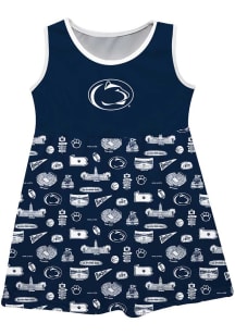 Girls Penn State Nittany Lions Navy Blue Vive La Fete Impressions Short Sleeve Dress