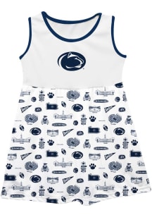 Girls Penn State Nittany Lions White Vive La Fete Impressions Short Sleeve Dress