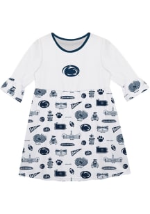 Girls Penn State Nittany Lions White Vive La Fete Sandie Impressions Short Sleeve Dress