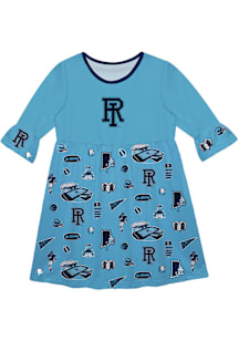 Vive La Fete Rhode Island Rams Girls Light Blue Sandie Impressions Short Sleeve Dress