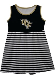 UCF Knights Toddler Girls Black Stripes Short Sleeve Dresses